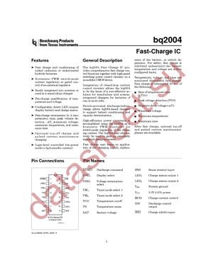 BQ2004SN datasheet  
